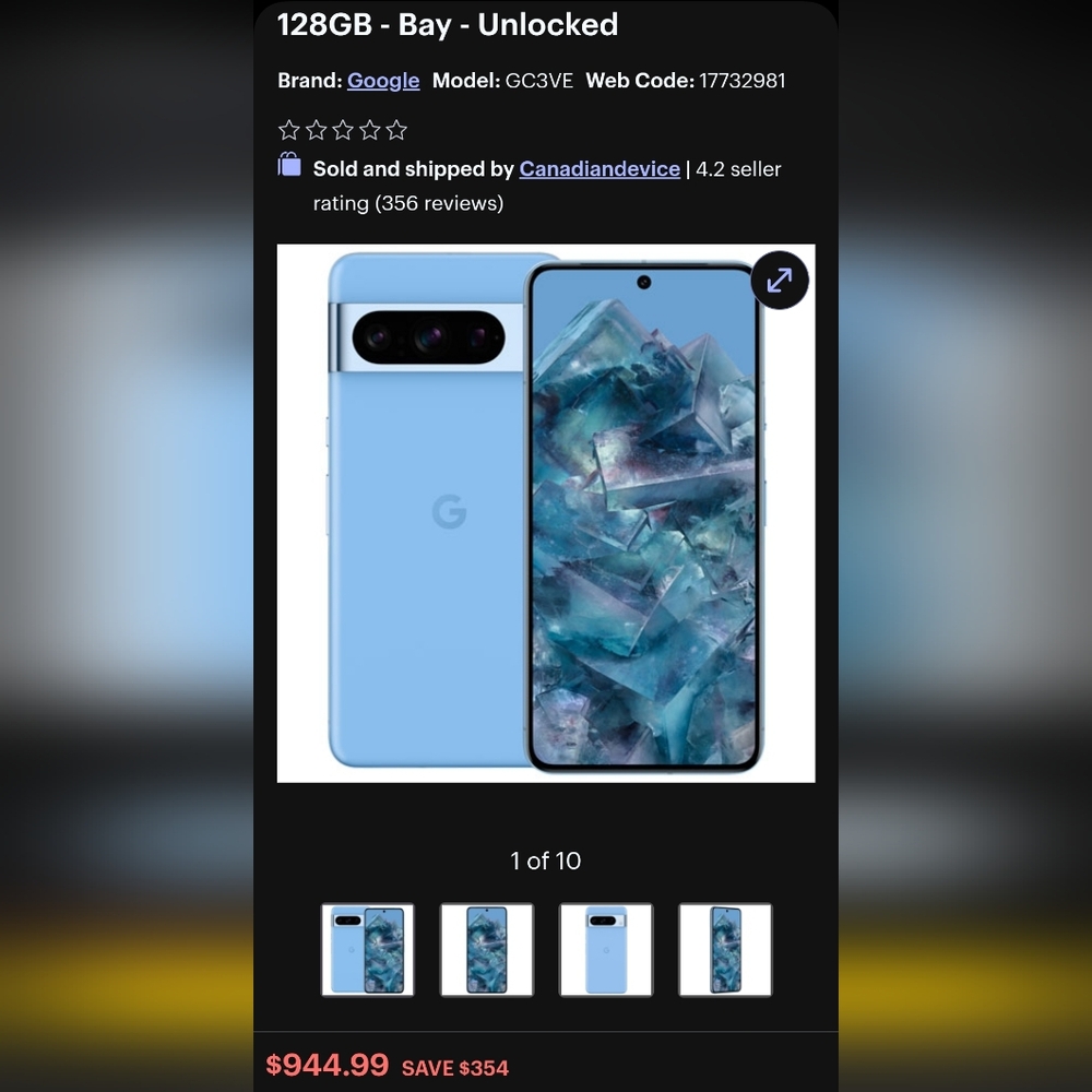 Google Pixel 8 Pro 128GB Unlocked Smartphone - Blue
